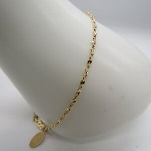 American Standard Bracelet 7" Gold Tone Twisted Chain Lobster Claw‎ Safety Clasp